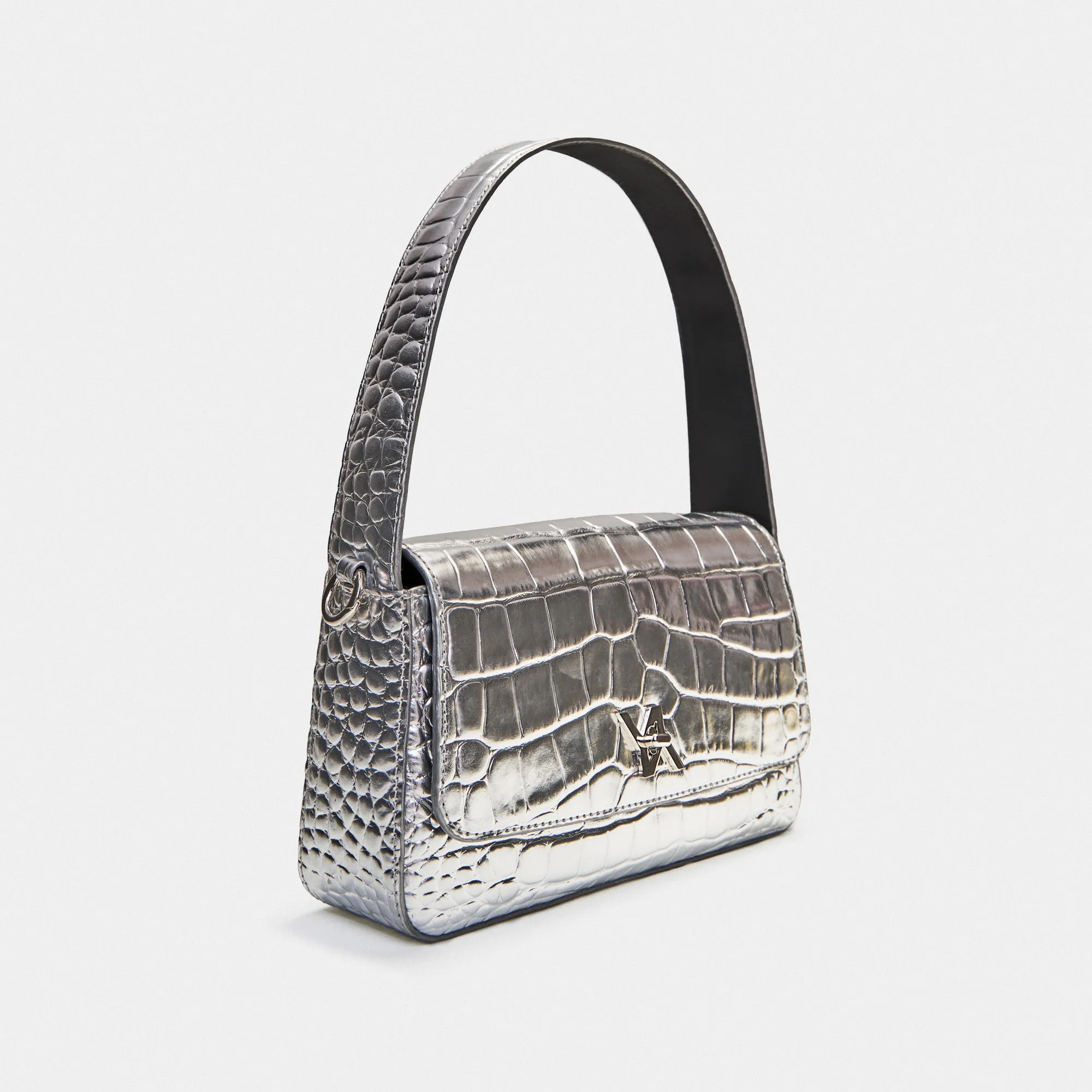 Lulu croc silver hobo