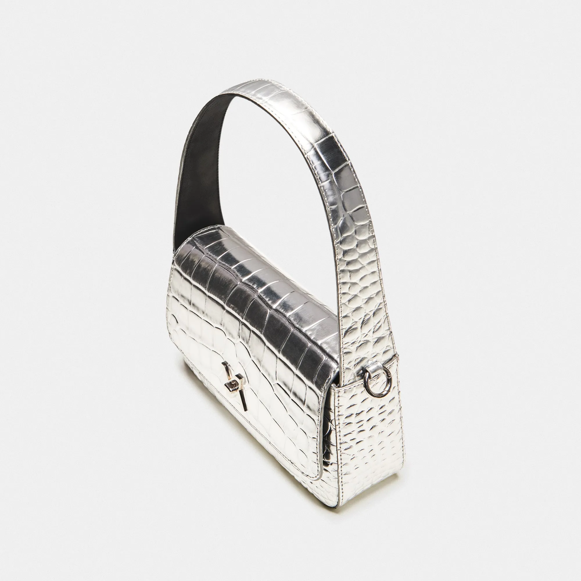 Lulu croc silver hobo