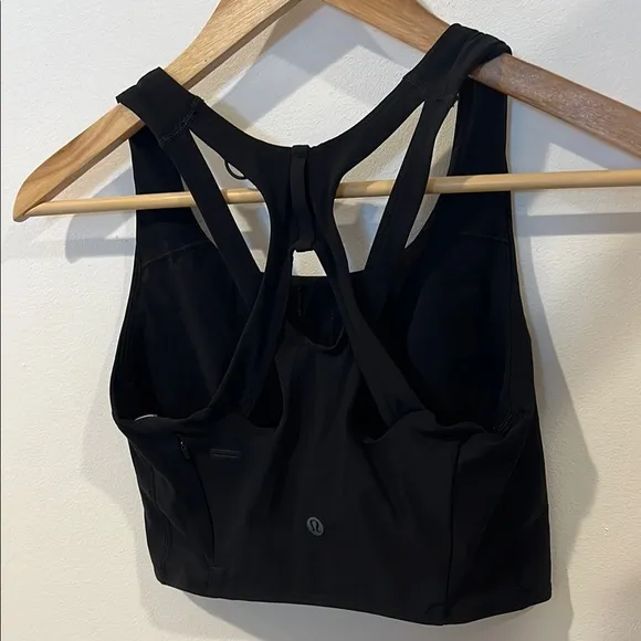 Lululemon Sport Bra Womens 6 Black Stash It Bra Medium Support  size B/C