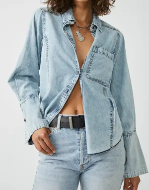 MacKenzie Vintage Denim Shirt Bell Sleeves