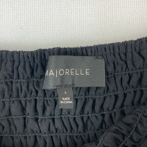 MAJORELLE Peaches Linen Ruffles Skirt in Black Size S