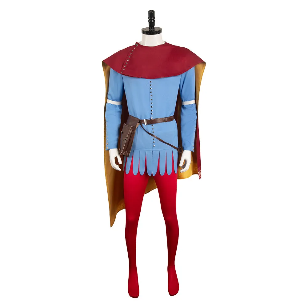 Manor Lords Game Suzerain Blue Suit With Red Cape Cosplay Costume Outfits Halloween Carnival Suit