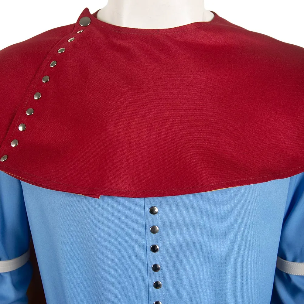 Manor Lords Game Suzerain Blue Suit With Red Cape Cosplay Costume Outfits Halloween Carnival Suit