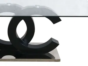 Matte Black & Stainless Steel Coffee Table