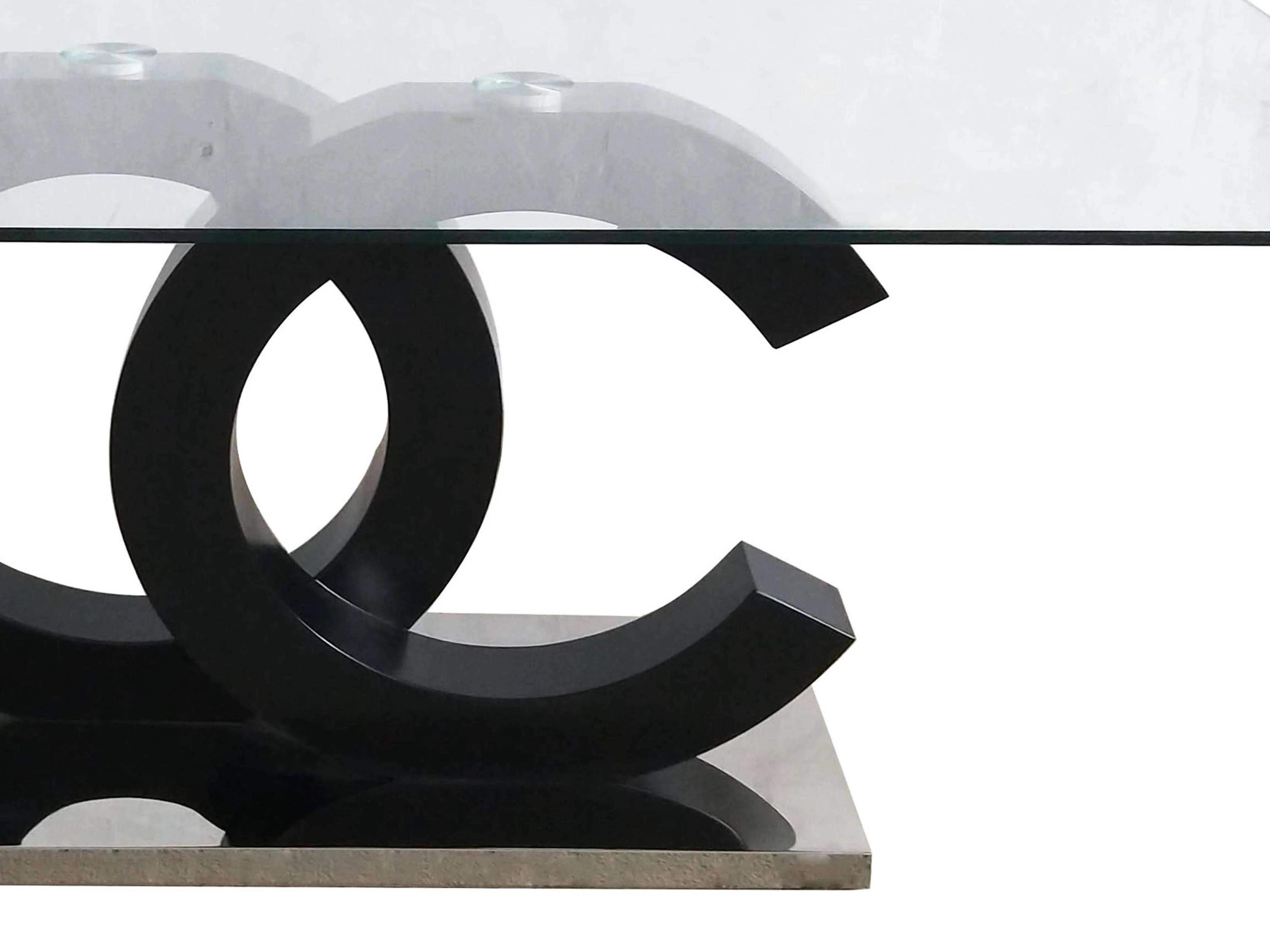 Matte Black & Stainless Steel Coffee Table