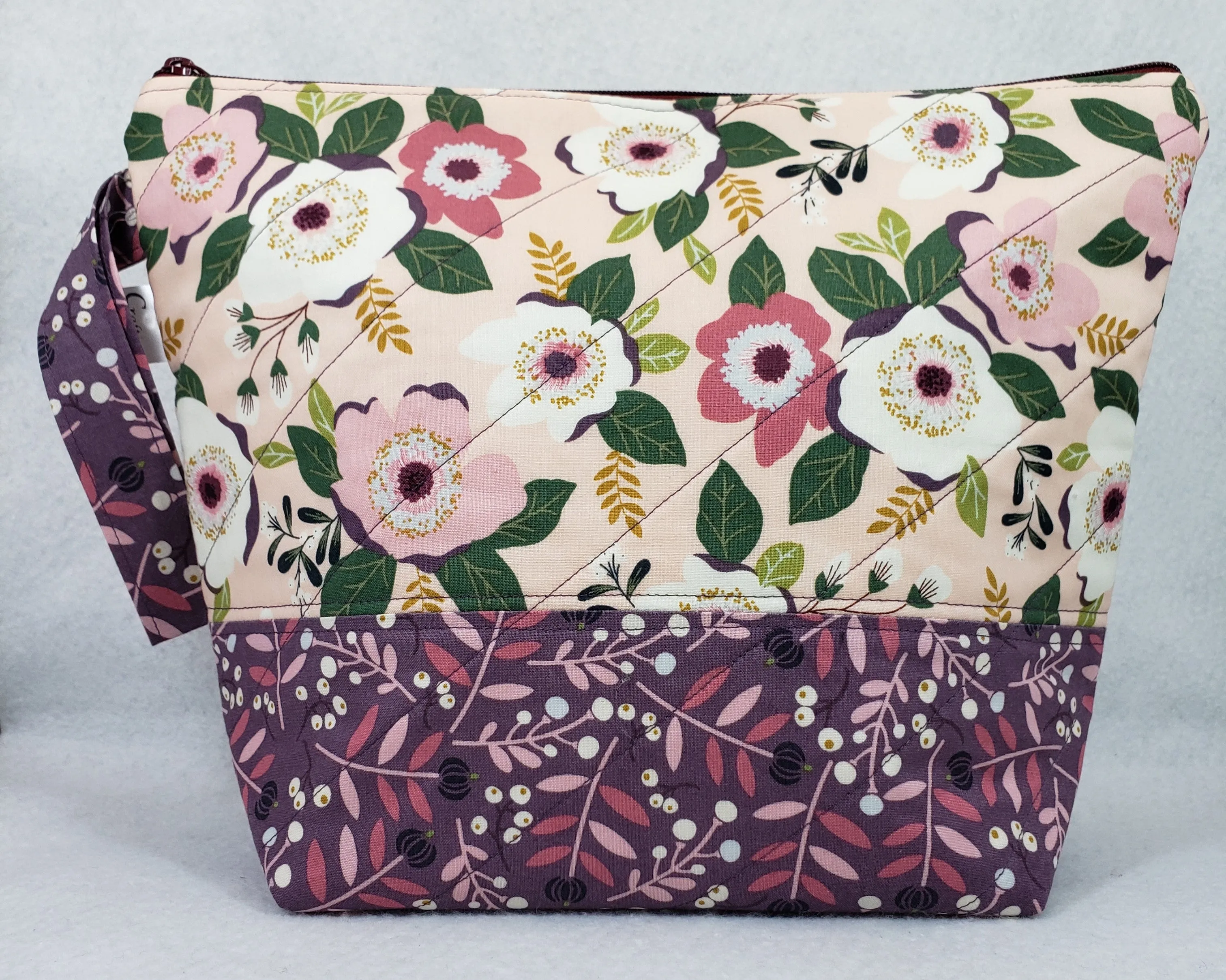 Mauve Flowers - Project Bag - Medium