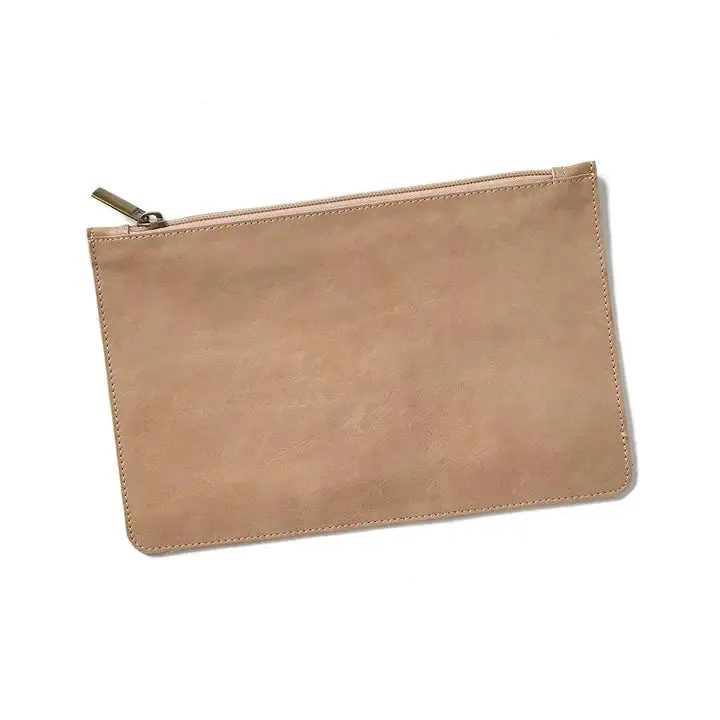 Mauve large leather slouch hobo