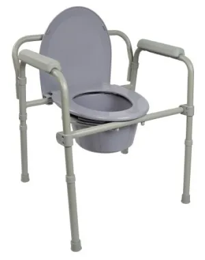 McKesson Folding Steel Frame Commode with 7.5 QT Bucket - 1 Each / Each - 11843301
