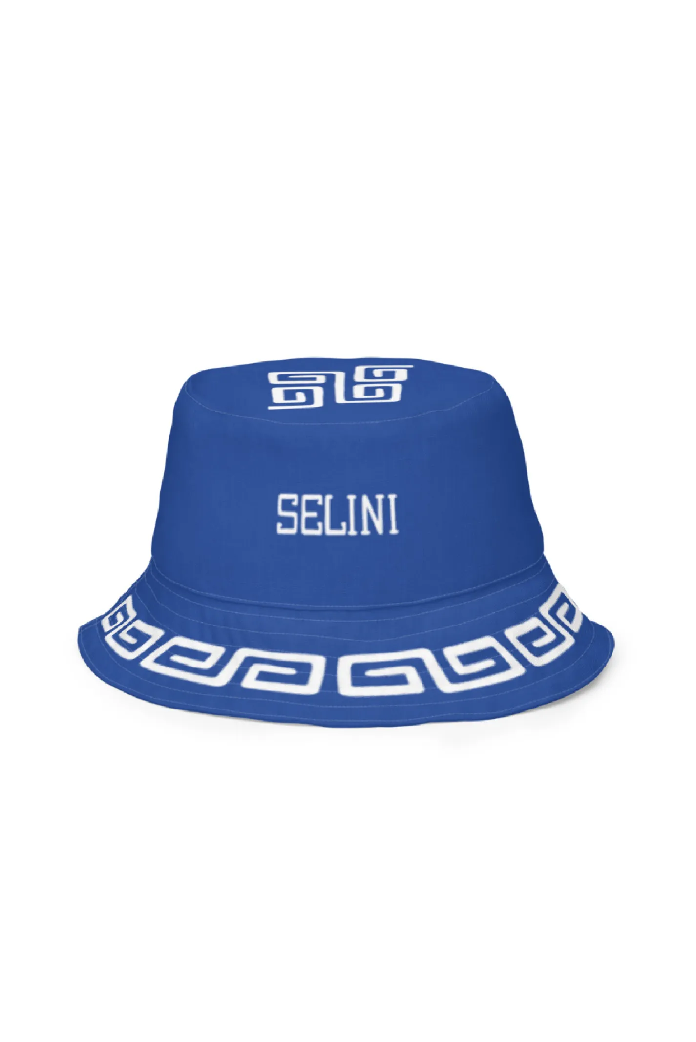 Meandros Reversible Bucket Hat in Blue