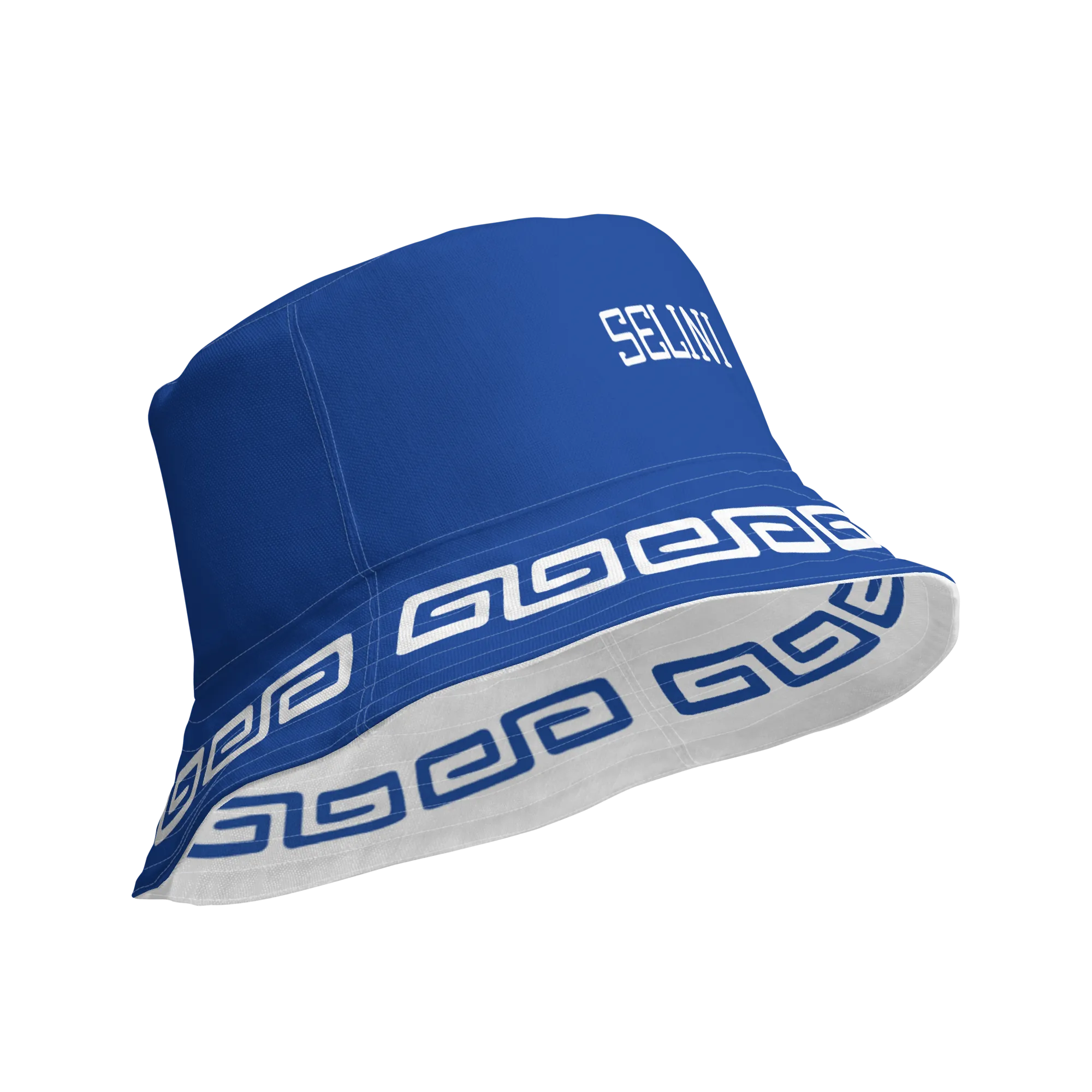 Meandros Reversible Bucket Hat in Blue