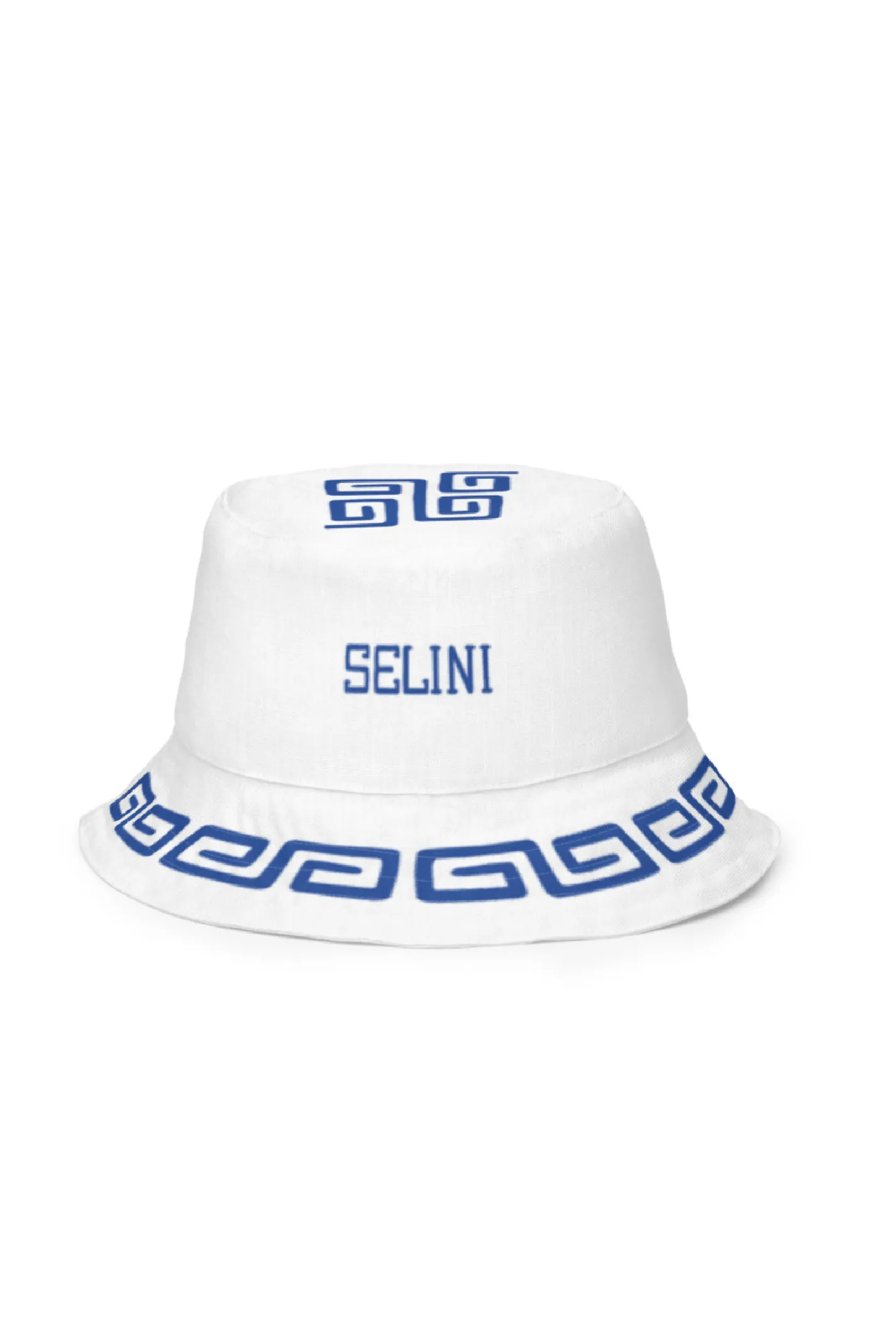 Meandros Reversible Bucket Hat in Blue