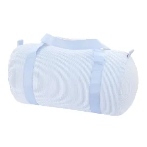Medium Duffel Bag Light Blue Seersucker by Mint Sweet Little Things