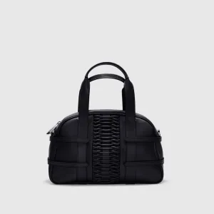 Medium Francesca braided black satchel