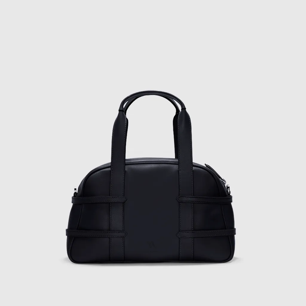 Medium Francesca braided black satchel