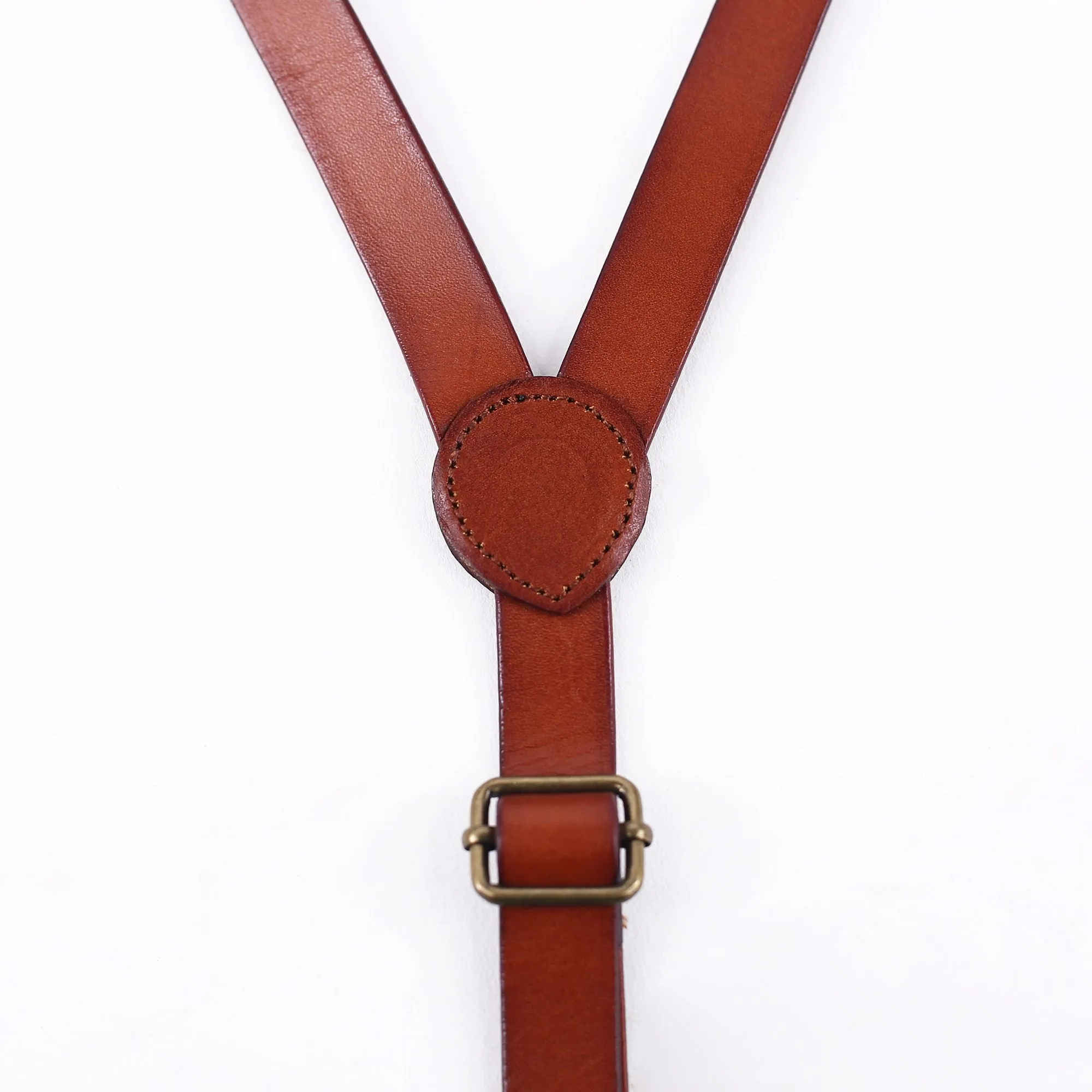 Mens Leather Suspenders Y Back Design Adjustable Brown Suspenders Groomsmen Gift for Wedding