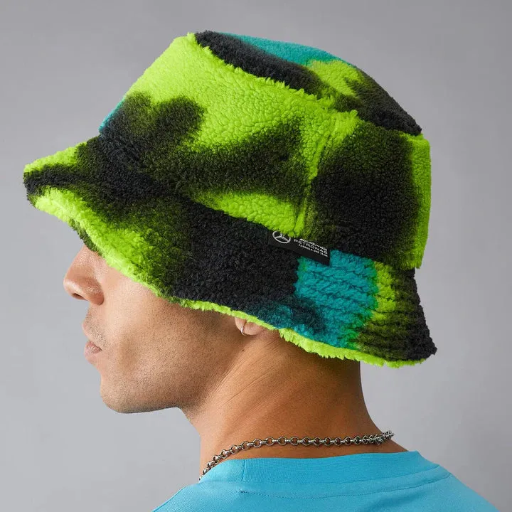 Mercedes AMG Petronas 2024 F1 Spray Camo Fleece Bucket Hat - Multicolor