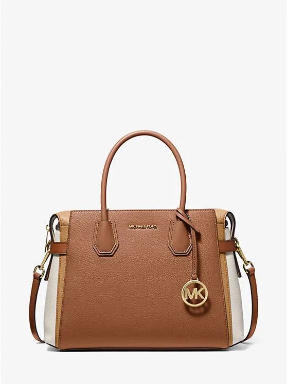 Mercer Medium Color-Block Belted Satchel - Luggage Multi