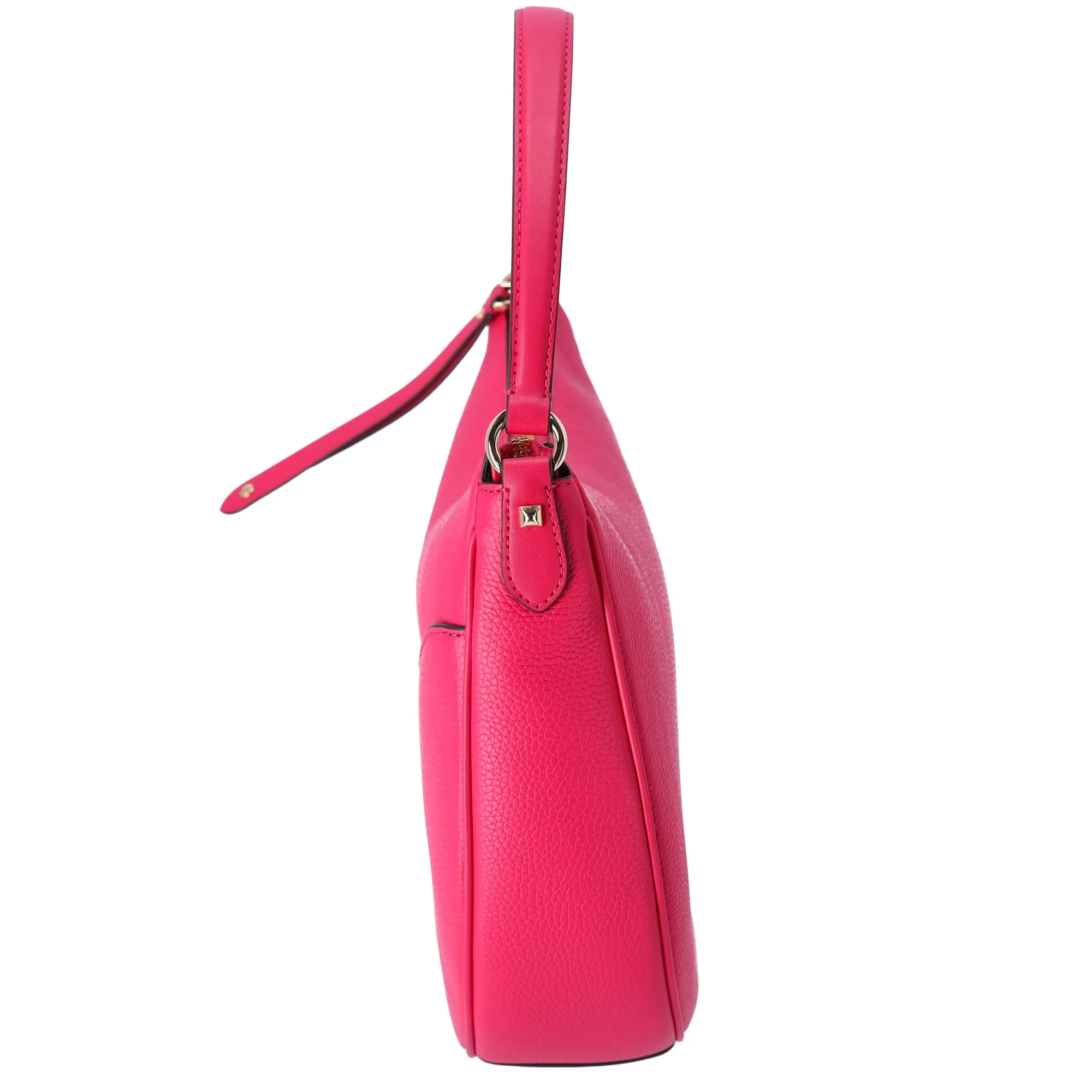 MIchael Kors Dover Large Half Moon Shoulder Bag Hobo Electric Pink Leather