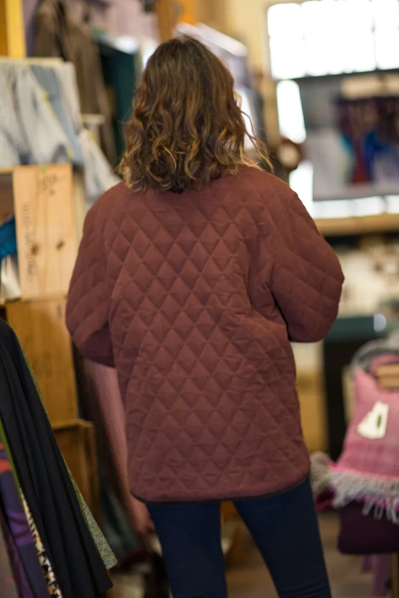 Microfibre Quilted Barn Jacket lined with Irish Tweed