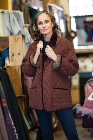 Microfibre Quilted Barn Jacket lined with Irish Tweed