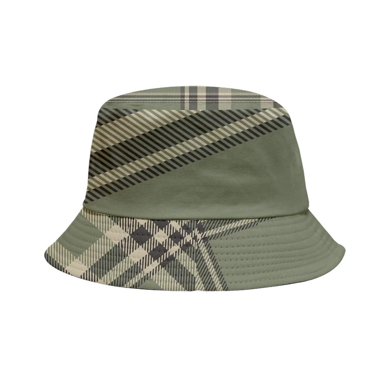 Military Green Plaid Inside Out Bucket Hat