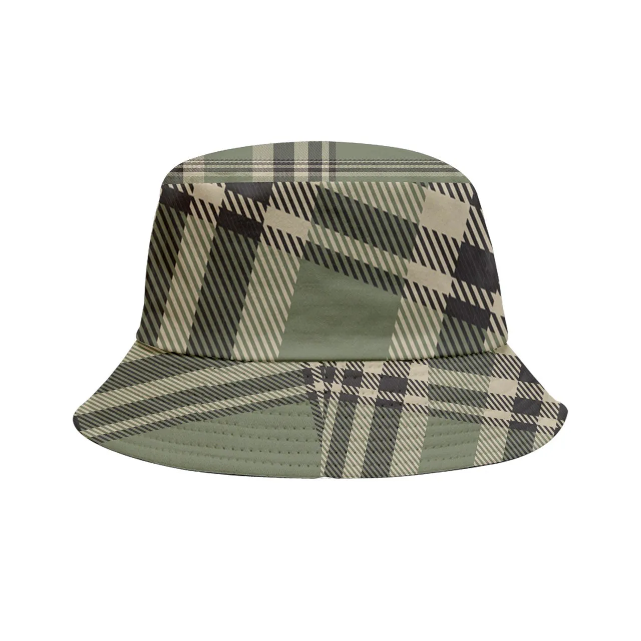 Military Green Plaid Inside Out Bucket Hat
