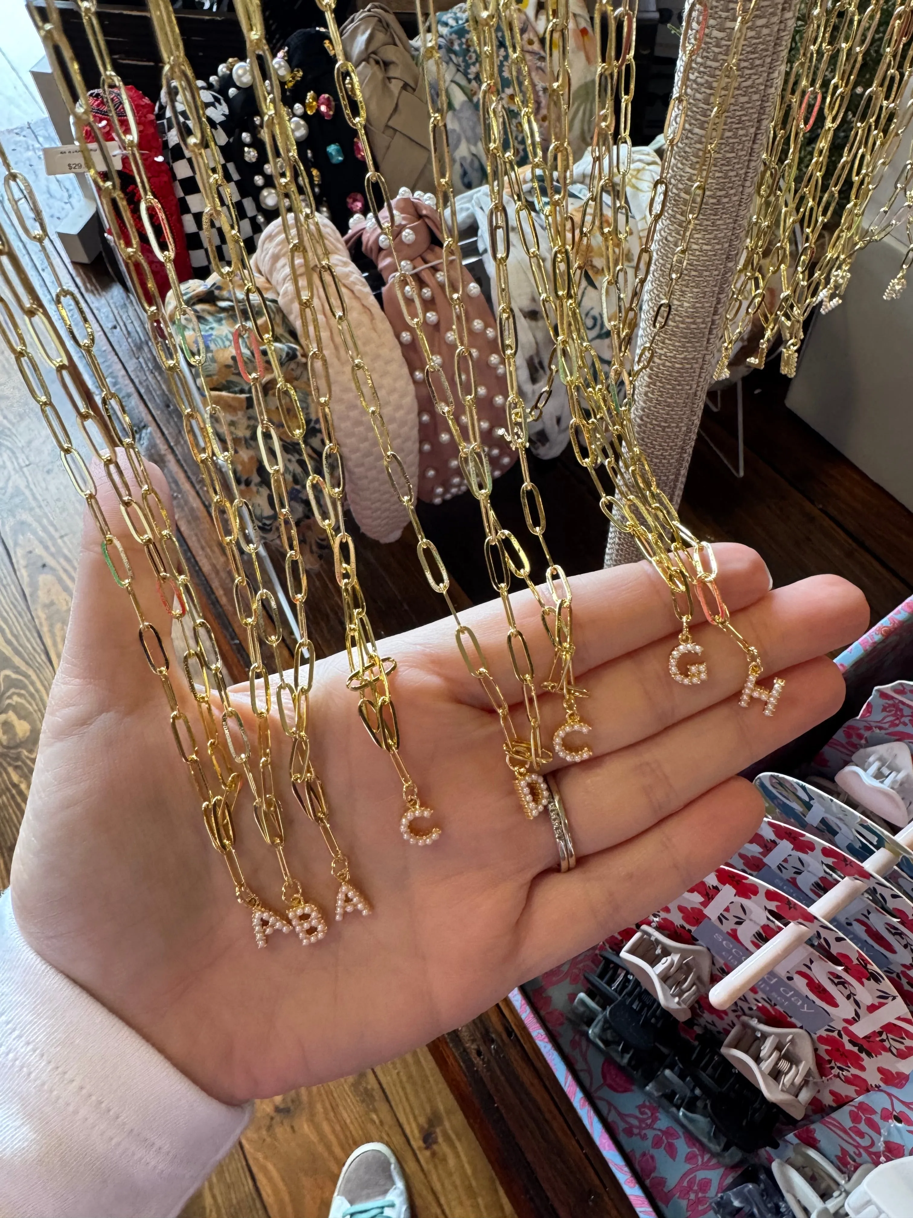 Mini Pearl Initial Necklace