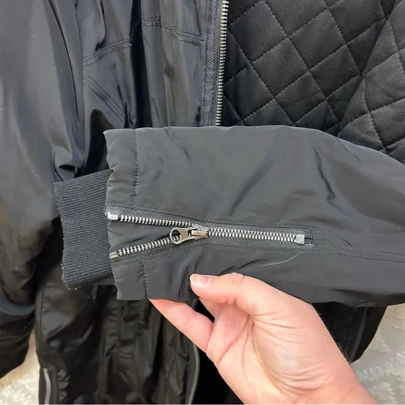 Mondetta Mid Length Commuter Hooded Jacket with Quilted Lining Black