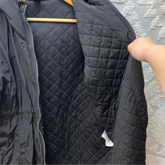 Mondetta Mid Length Commuter Hooded Jacket with Quilted Lining Black