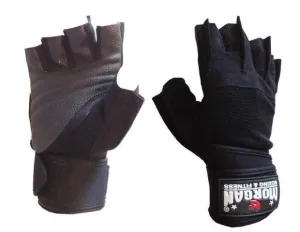 MORGAN ''SHARK'' WEIGHT LIFTING GLOVES WEIGHT LIFTING GYM GLOVES - LONG WRIST STRAP
