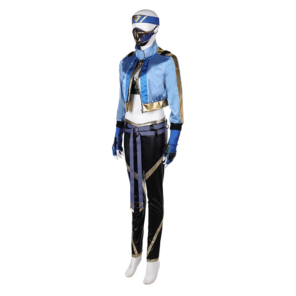 Mortal Kombat Kitana New Blue Outfit Cosplay Costume Halloween Carnival Suit