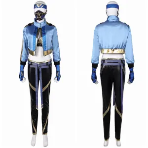 Mortal Kombat Kitana New Blue Outfit Cosplay Costume Halloween Carnival Suit