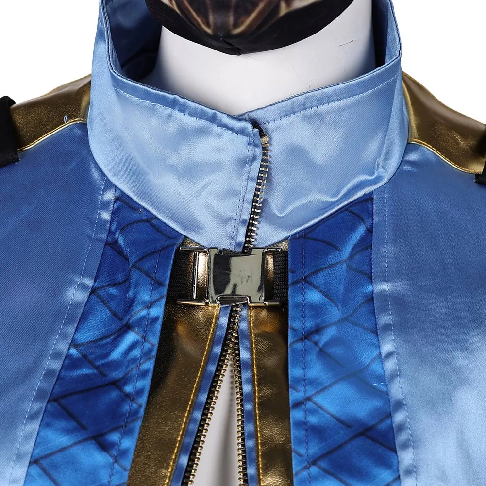 Mortal Kombat Kitana New Blue Outfit Cosplay Costume Halloween Carnival Suit