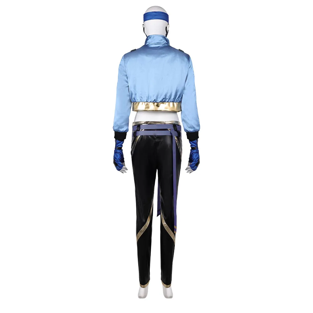 Mortal Kombat Kitana New Blue Outfit Cosplay Costume Halloween Carnival Suit