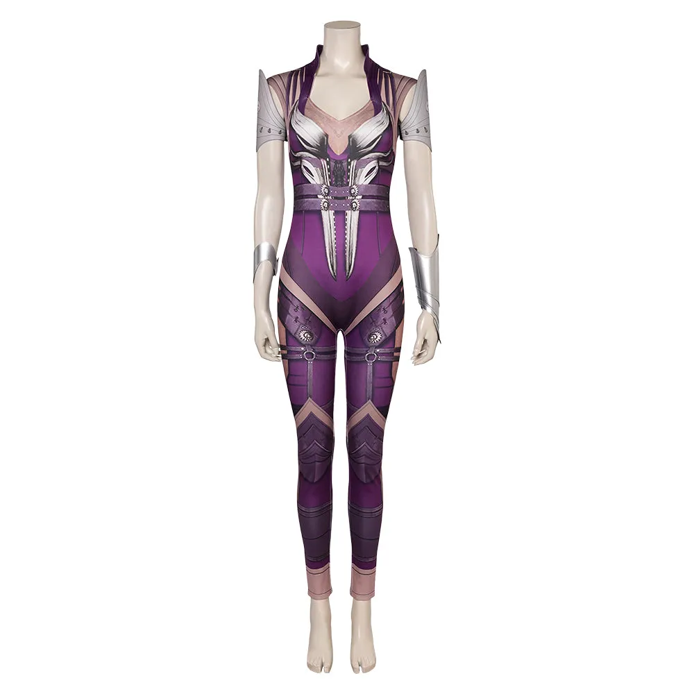 Mortal Kombat Sinedl Purple Printed Combat Suit Cosplay Costume Outfits Halloween Carnival Suit
