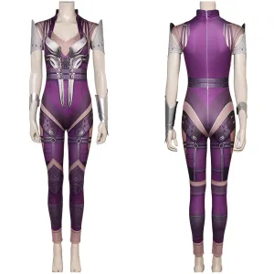 Mortal Kombat Sinedl Purple Printed Combat Suit Cosplay Costume Outfits Halloween Carnival Suit