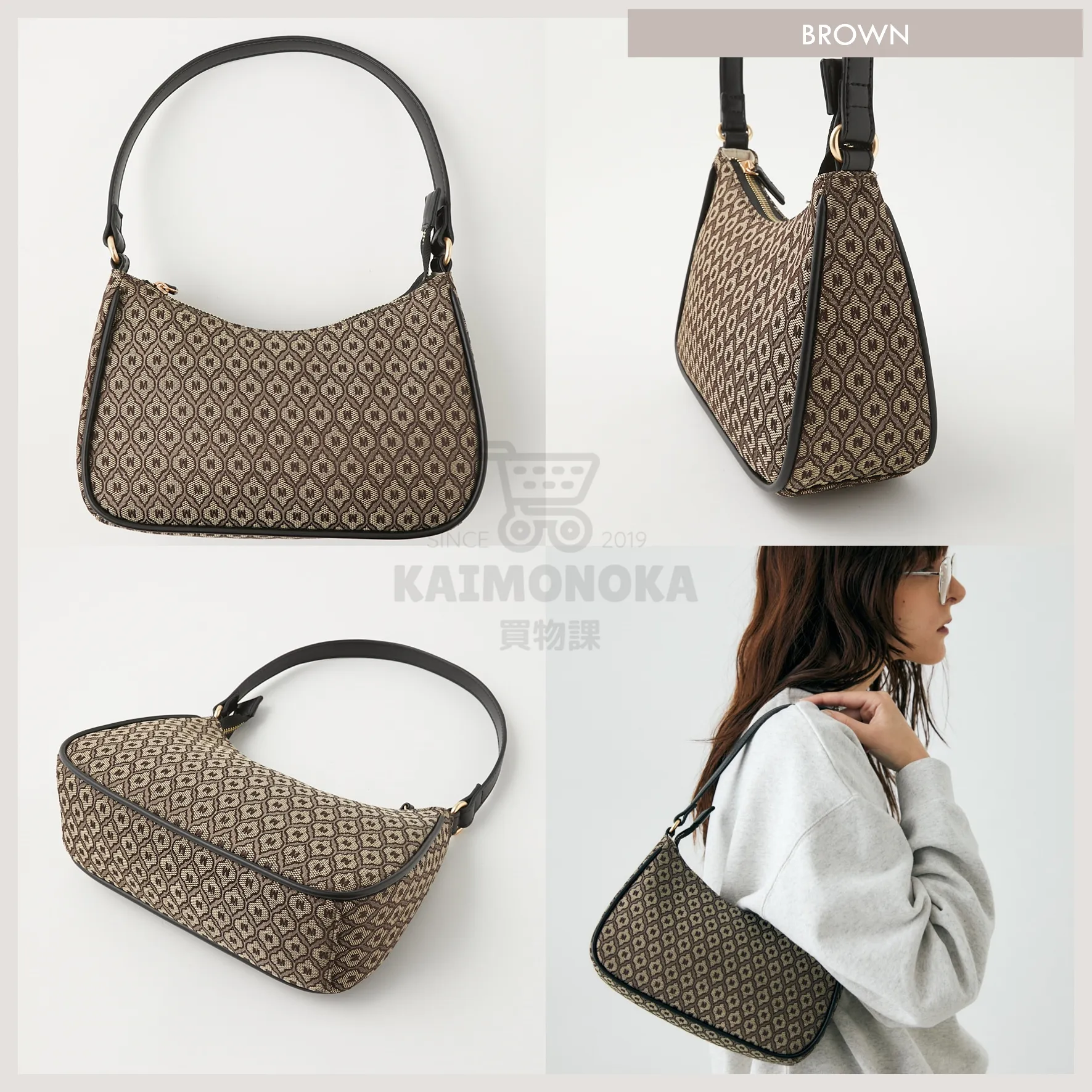MOUSSY Monogram Mini Hobo Bag