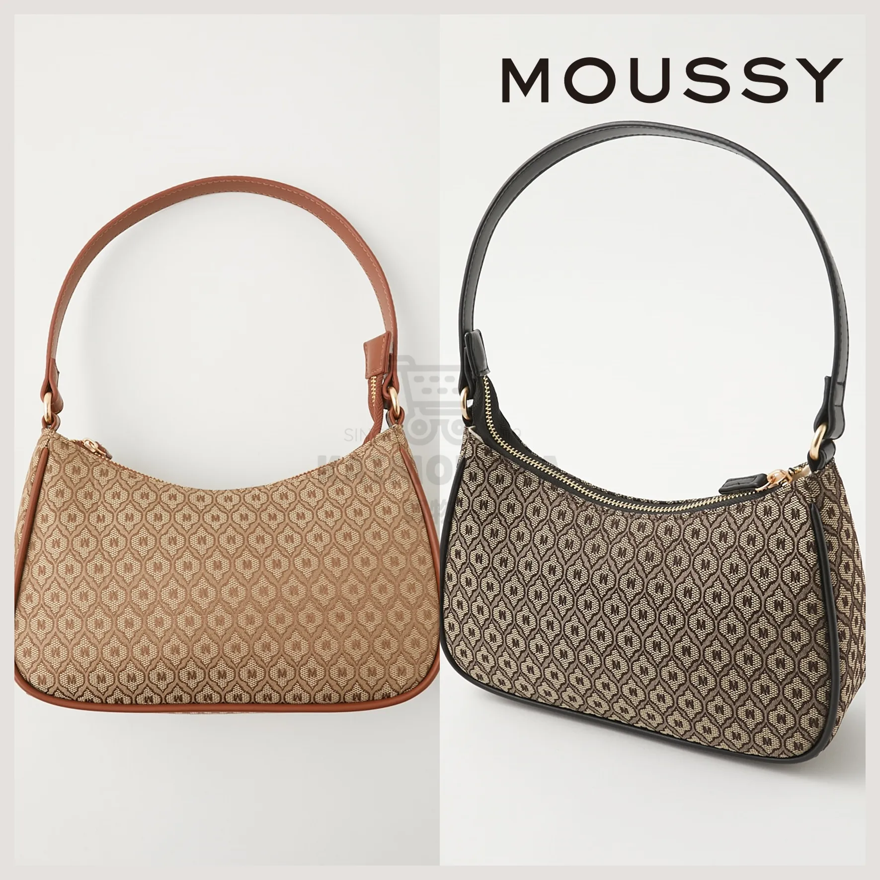 MOUSSY Monogram Mini Hobo Bag