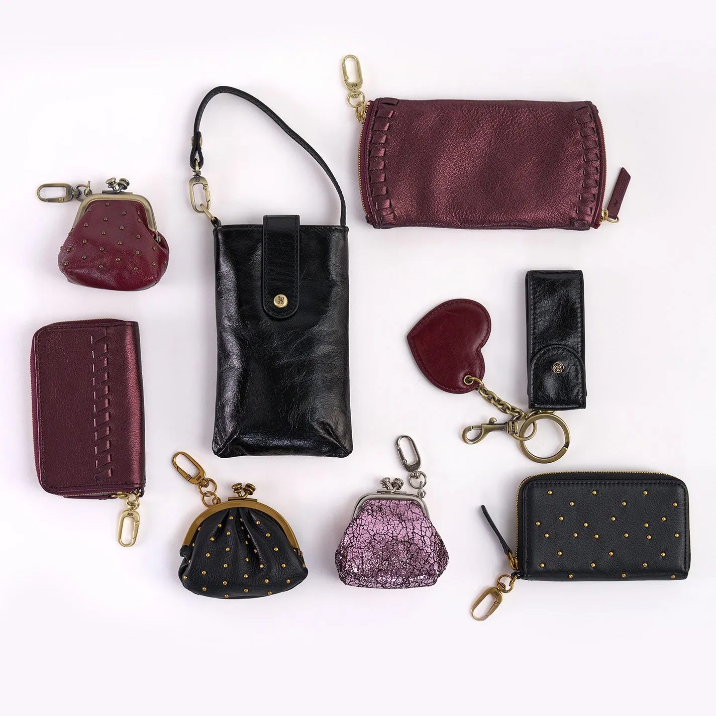 Move Clip Wallet In Metallic Leather - Frosted Plum