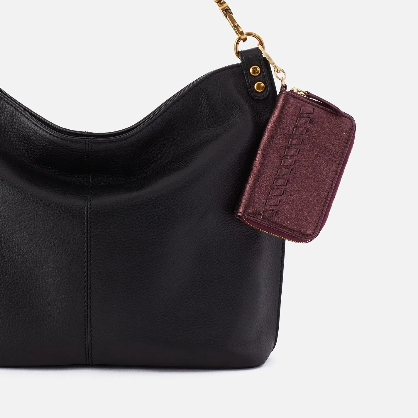 Move Clip Wallet In Metallic Leather - Frosted Plum