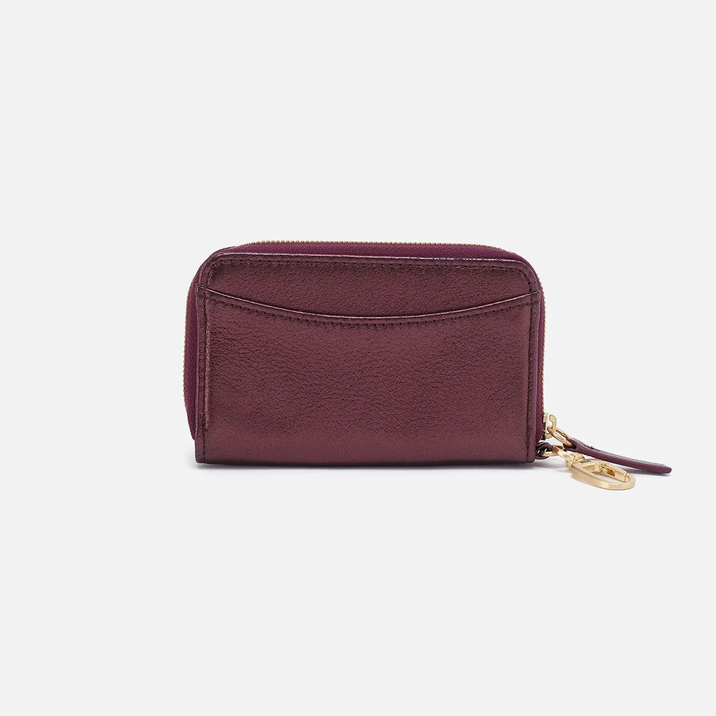Move Clip Wallet In Metallic Leather - Frosted Plum