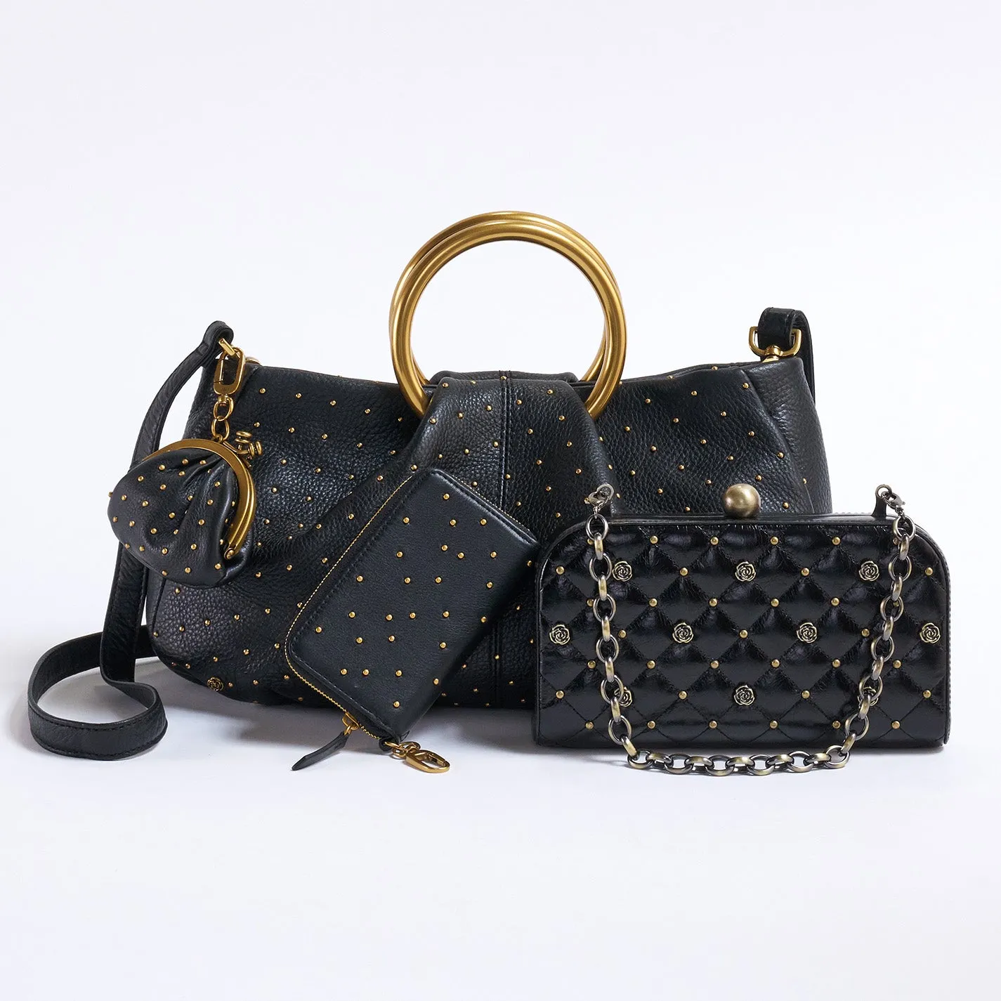 Move Clip Wallet In Pebbled Leather - Black