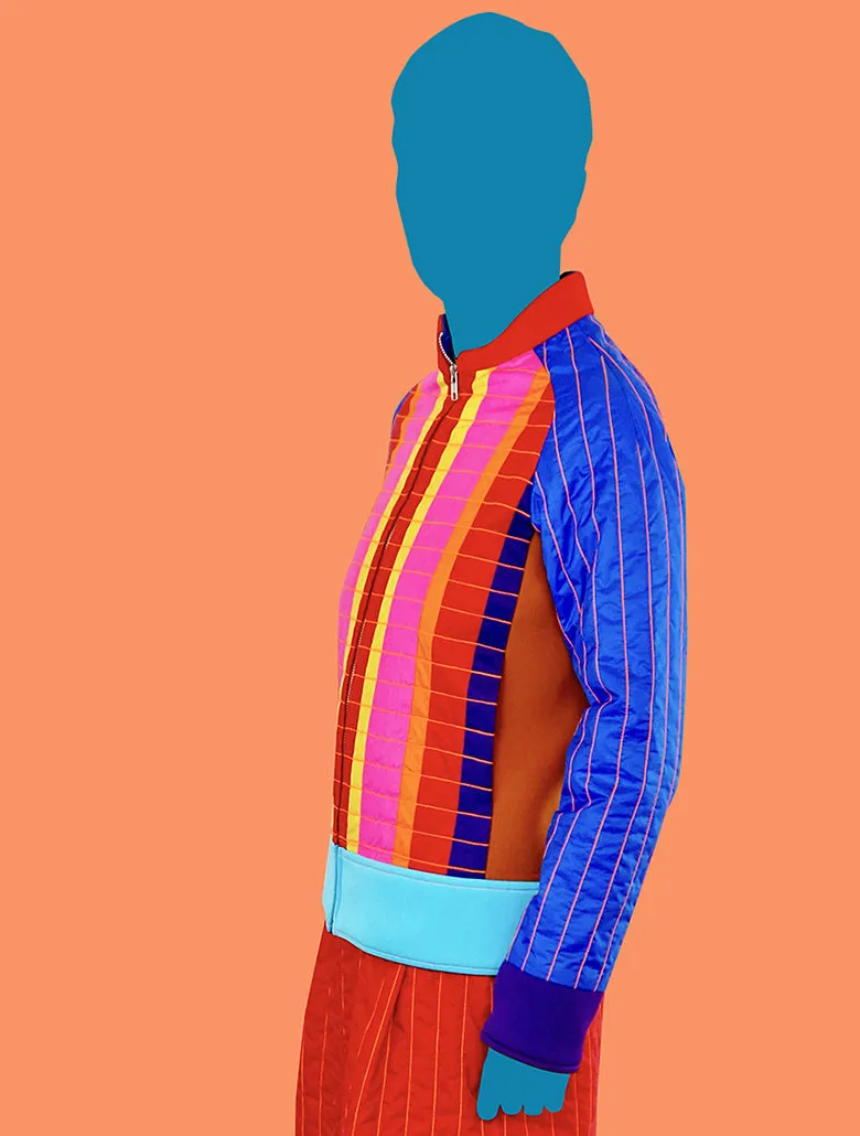 Multi Stripe Quilted Ripstop Jacket