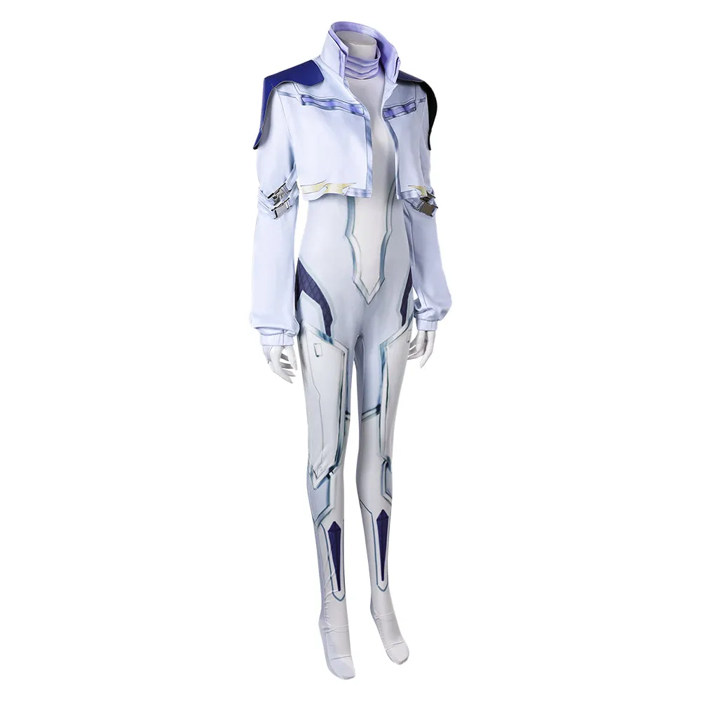 Mv Rivals Dagger Cosplay Costume Woman White Jumpsuit Halloween Carnival Suit