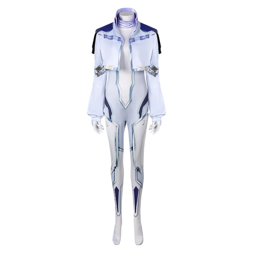 Mv Rivals Dagger Cosplay Costume Woman White Jumpsuit Halloween Carnival Suit