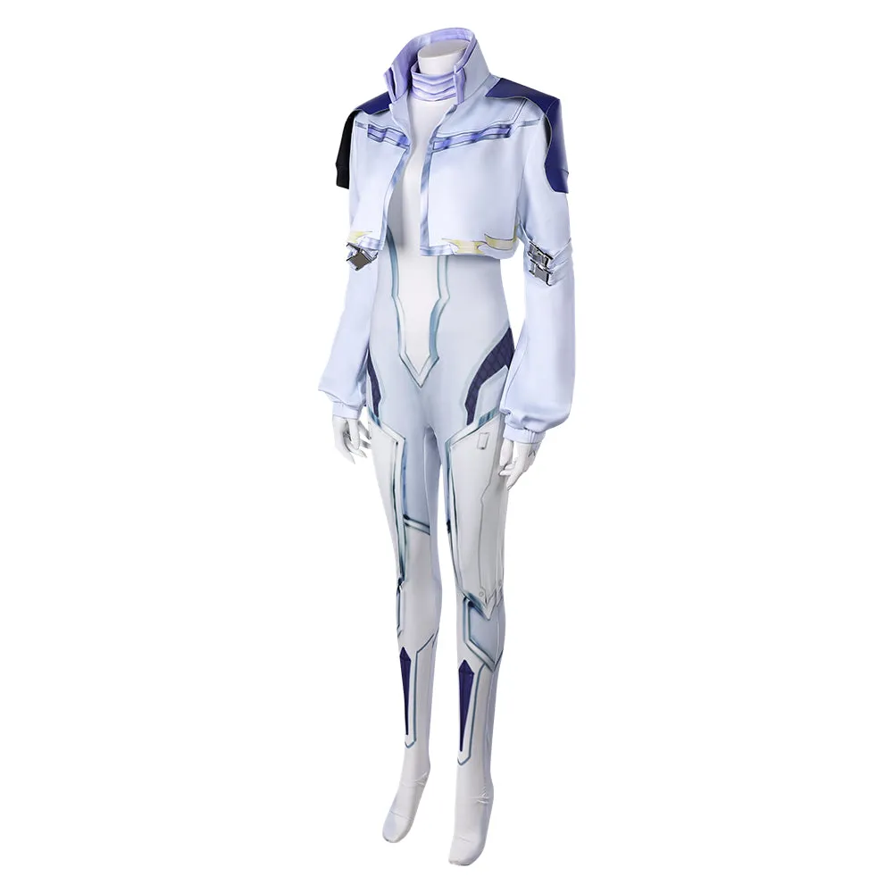 Mv Rivals Dagger Cosplay Costume Woman White Jumpsuit Halloween Carnival Suit