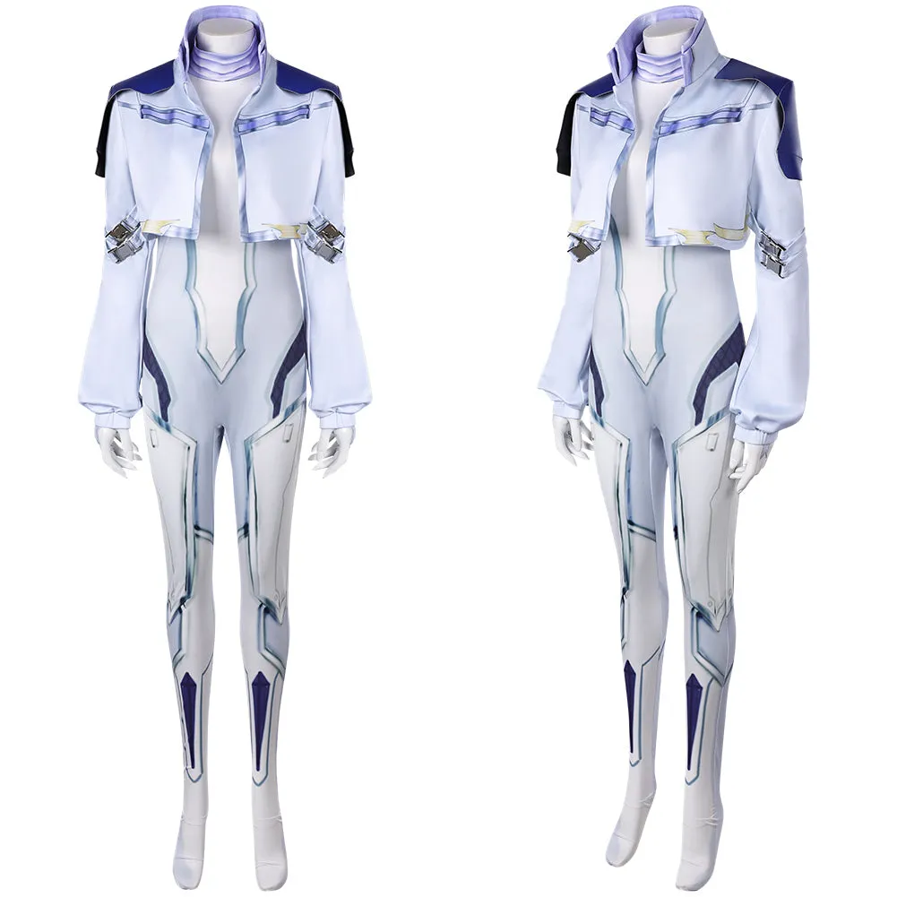 Mv Rivals Dagger Cosplay Costume Woman White Jumpsuit Halloween Carnival Suit