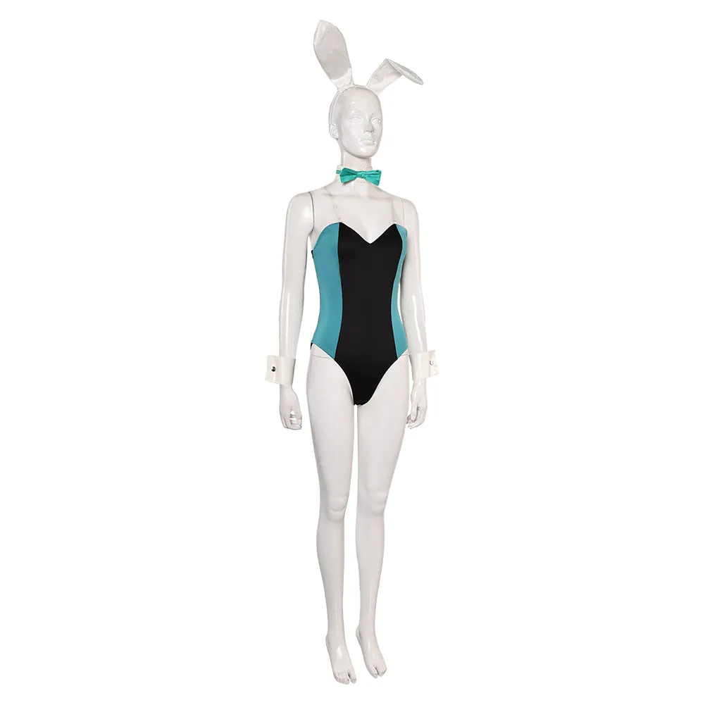 Mv Rivals Luna Snow Cosplay Costume Female Black Pink Bunny Suit Jumpsuit Halloween Carnival Suit