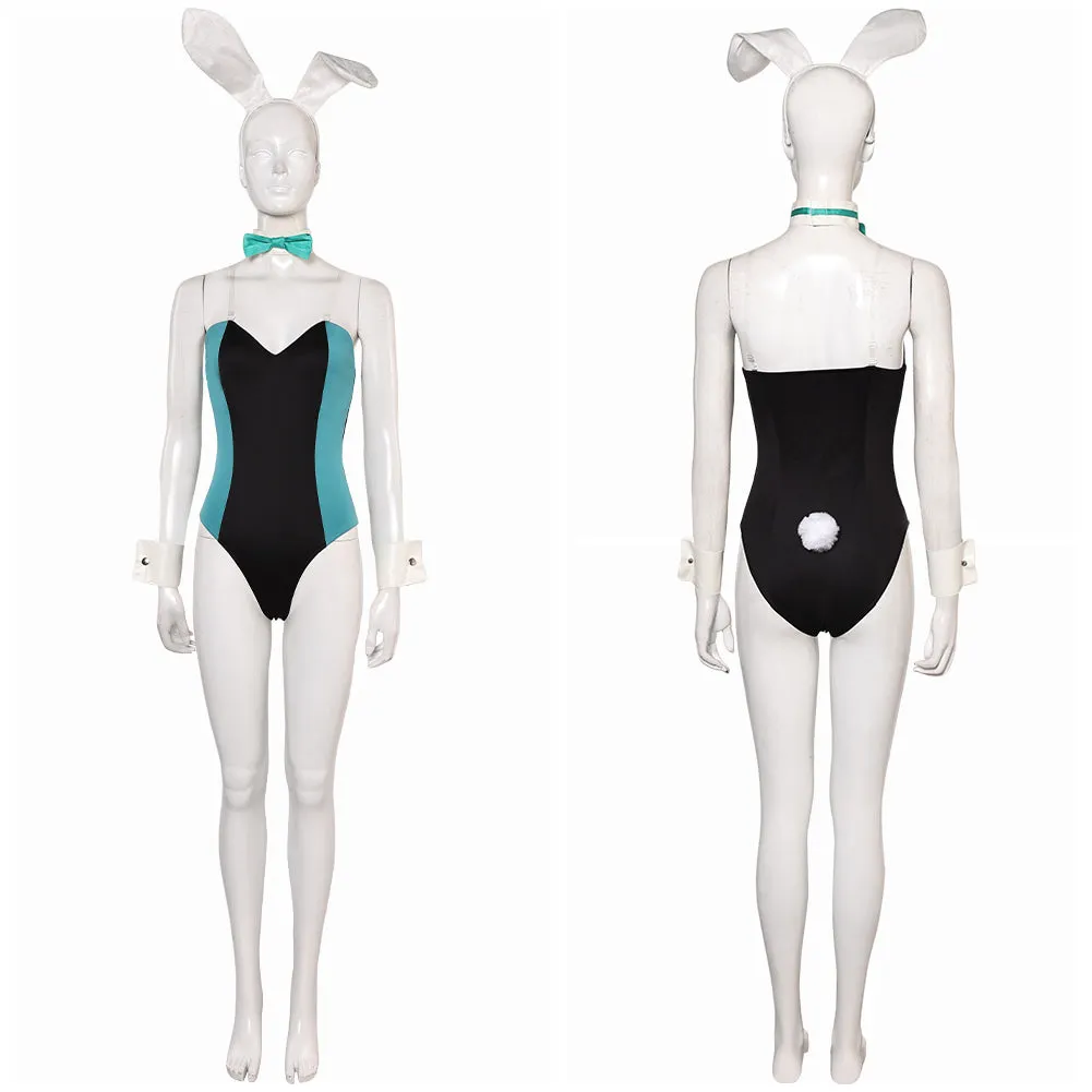 Mv Rivals Luna Snow Cosplay Costume Female Black Pink Bunny Suit Jumpsuit Halloween Carnival Suit