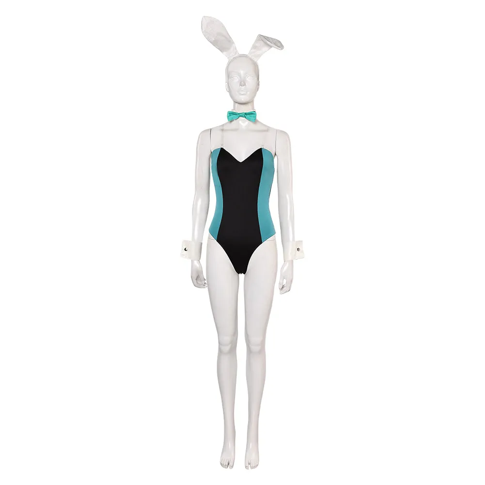 Mv Rivals Luna Snow Cosplay Costume Female Black Pink Bunny Suit Jumpsuit Halloween Carnival Suit